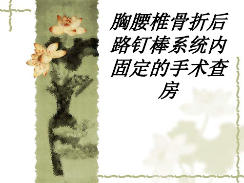 胸腰椎骨折后路钉棒系统内固定的手术查房讲义