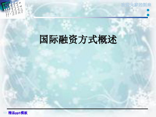 国际融资方式概述