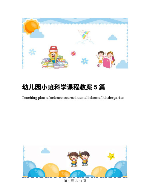 幼儿园小班科学课程教案5篇