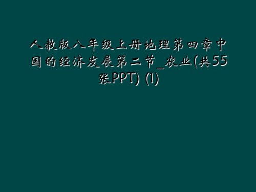 人教版八年级上册地理第四章中国的经济发展第二节农业共55张PPT 1