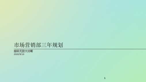 市场部三年滚动规划PPT课件
