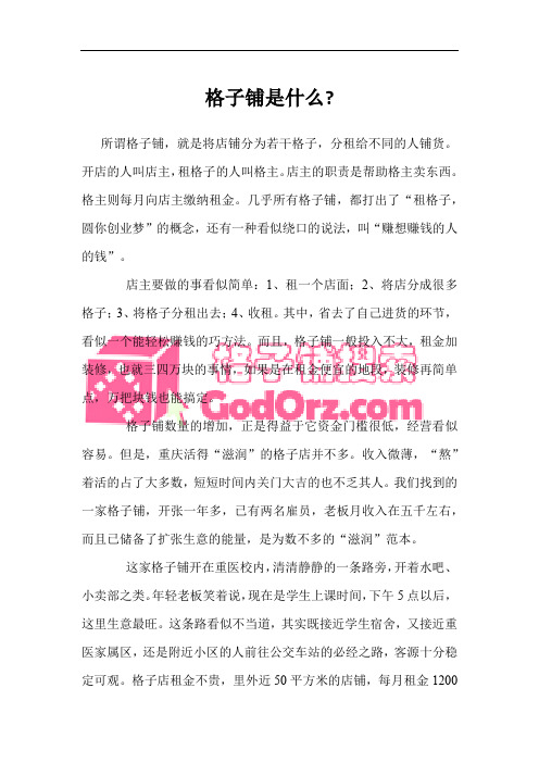 格子铺是什么