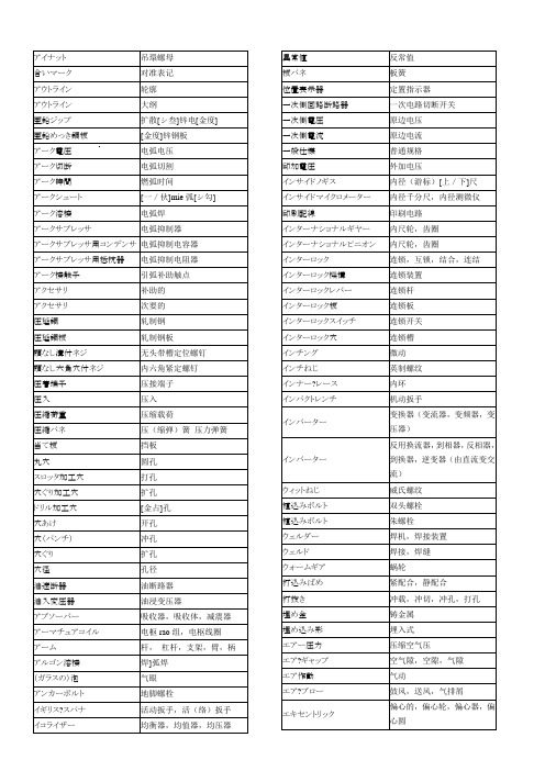 机械用语