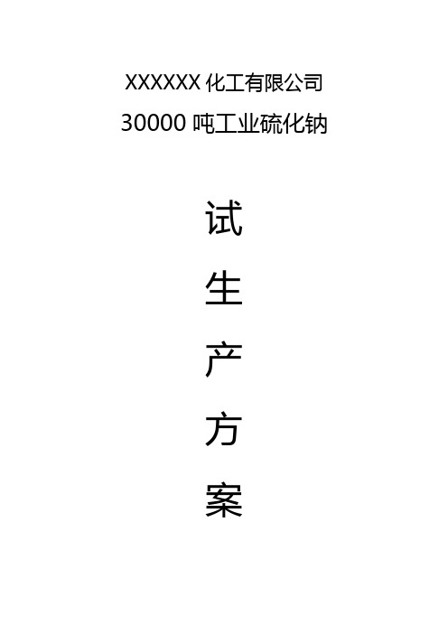三万吨工业硫化钠试生产方案