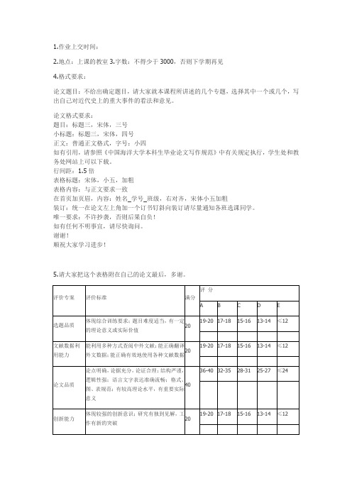 报纸上的近代中国论文要求
