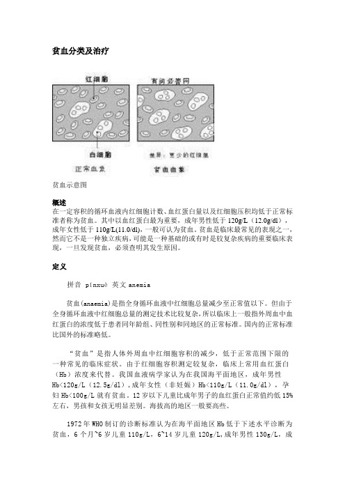 贫血分类及治疗