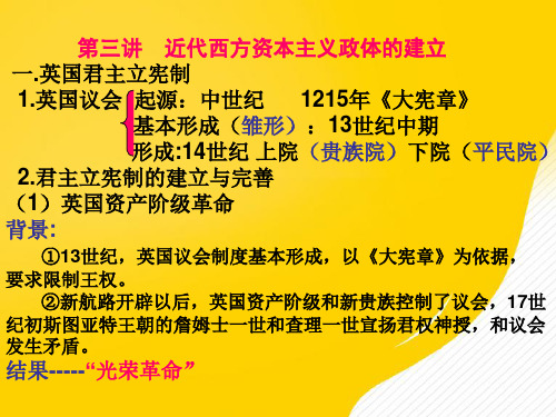 【推荐】高一历史近代西方资本主义政体的建立PPT资料
