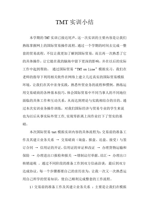 TMT实训小结正式