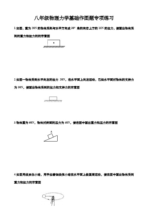 八年级物理力学基础作图题专项练习