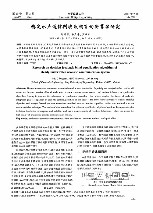 稳定水声通信判决反馈盲均衡算法研究