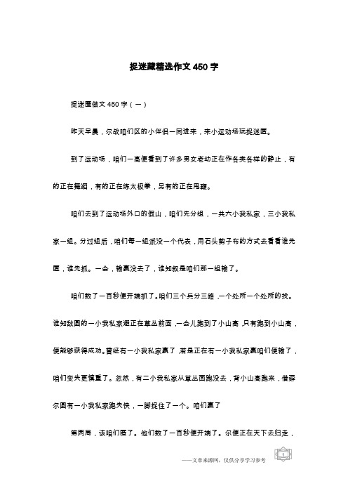 捉迷藏精选作文450字