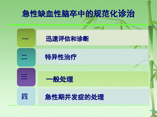 急性缺血性脑卒中规范化诊治(共55张PPT)