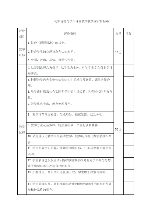 初中道德与法治