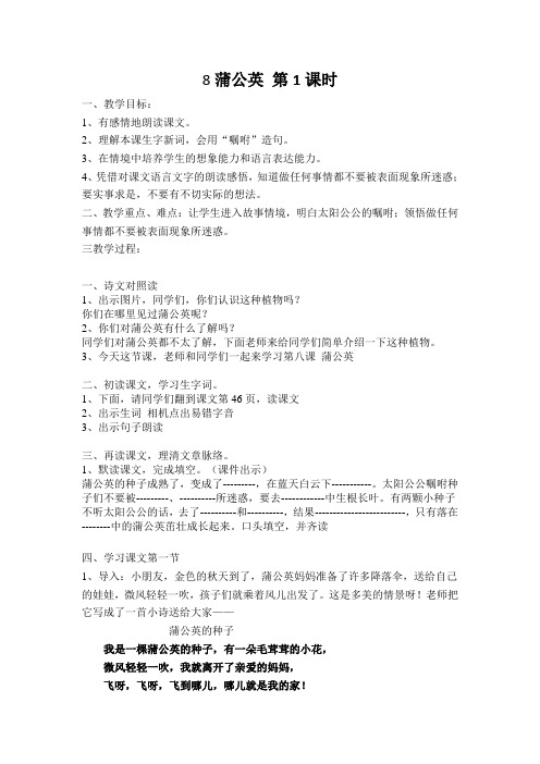 蒲公英教案
