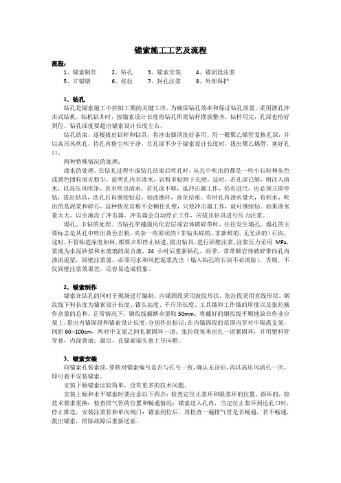 锚索施工工艺及流程图