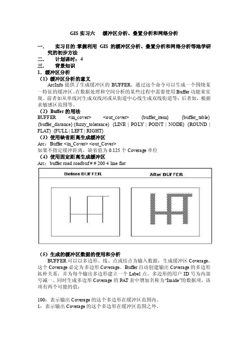 GIS实习缓冲区分析和叠置分析