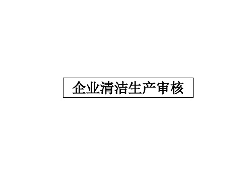 清洁生产审核流程详解