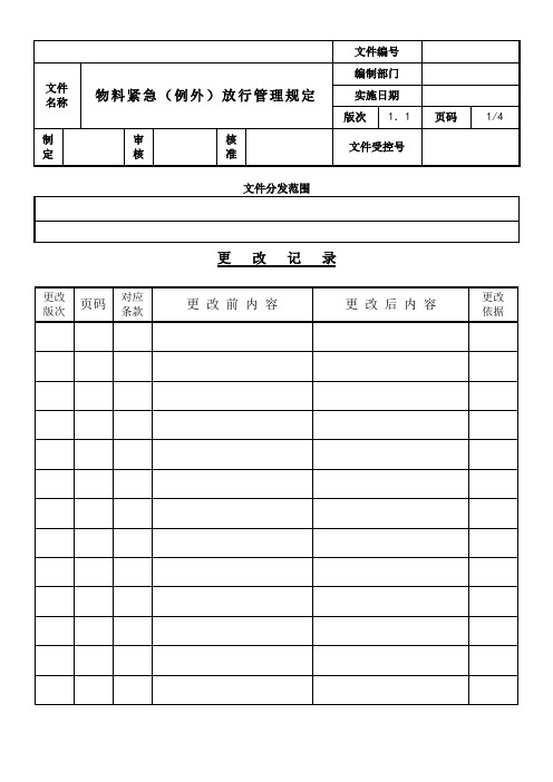 物料紧急放行管理办法