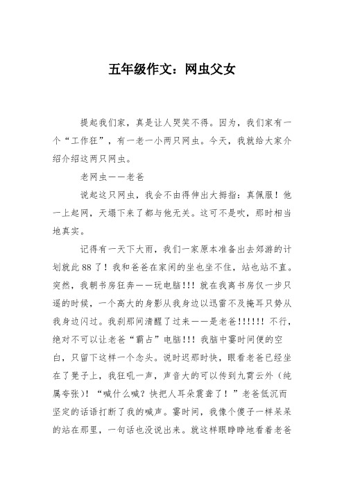 五年级作文：网虫父女