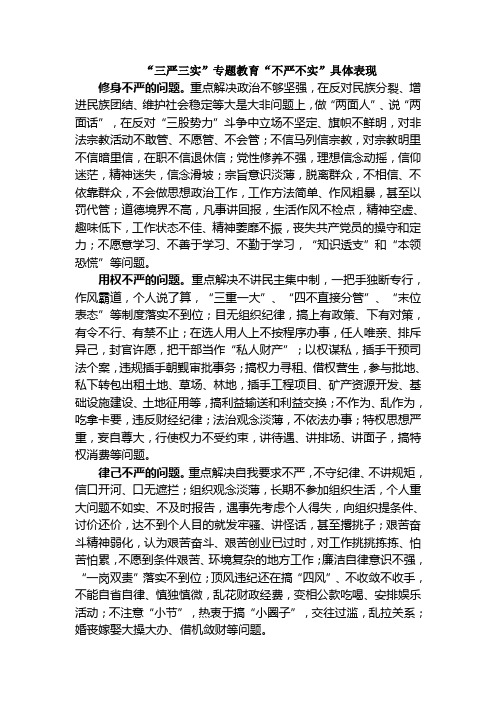 不严不实具体表现