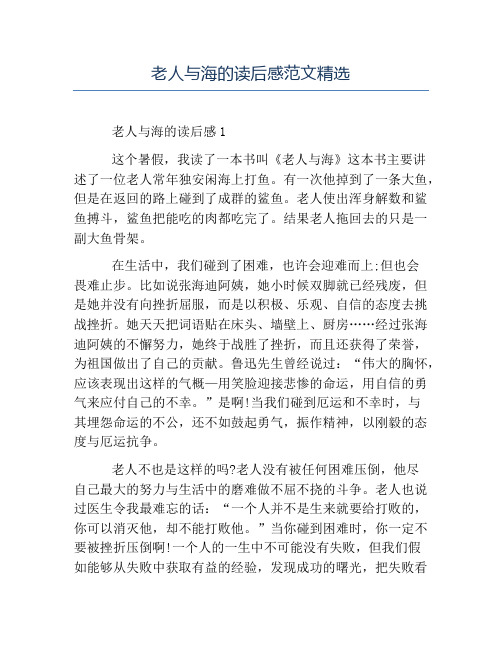 精品-老人与海的读后感范文精选