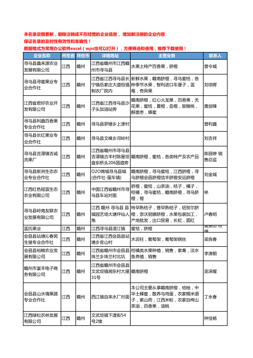 2020新版江西省赣州新鲜水果工商企业公司名录名单黄页联系方式大全54家