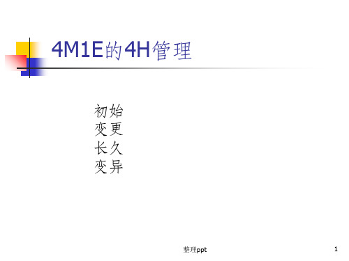 4ME的4H管理ppt课件