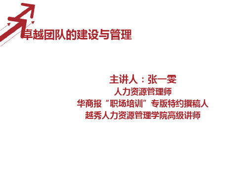 卓越团队的建设与管理培训讲座(PPT 99页)