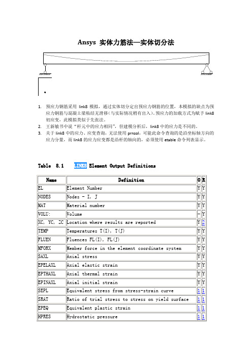 link8单元模拟预应力钢筋