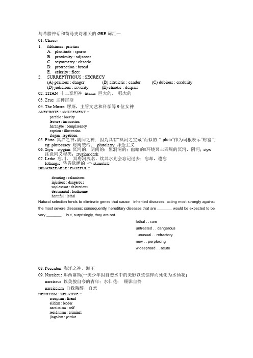 GRE 神话单词
