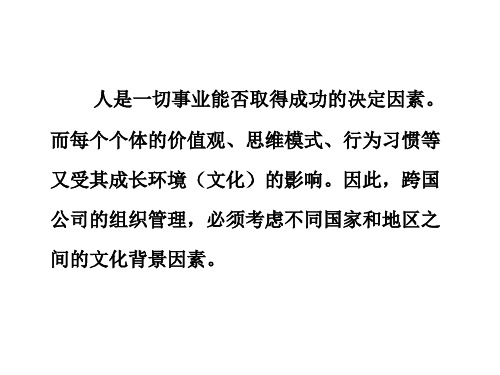 东西方文化的差异及其对企业管理的影响(共 54张PPT)