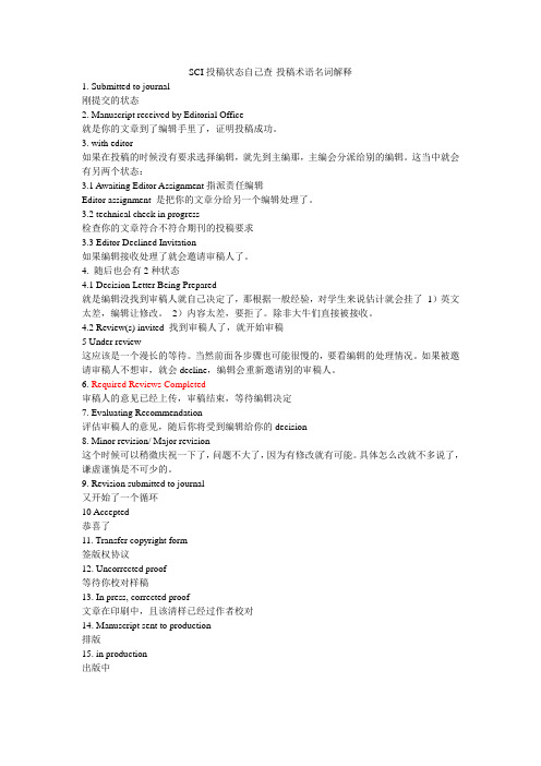 SCI投稿状态