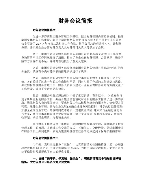 财务会议简报