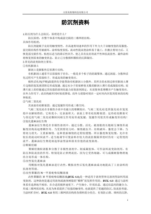 防沉剂资料