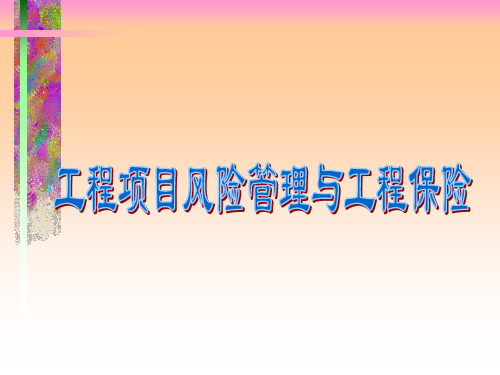 《工程项目风险管理与工程保险》