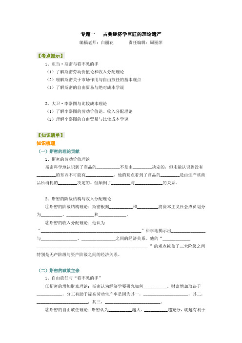 政治选修二 专题一  复习(北京4中)
