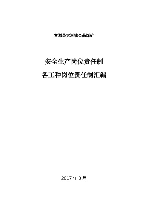 安全生产责任制、岗位责任制汇编(修订完) (2)