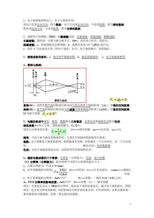 电镜基础知识与原理