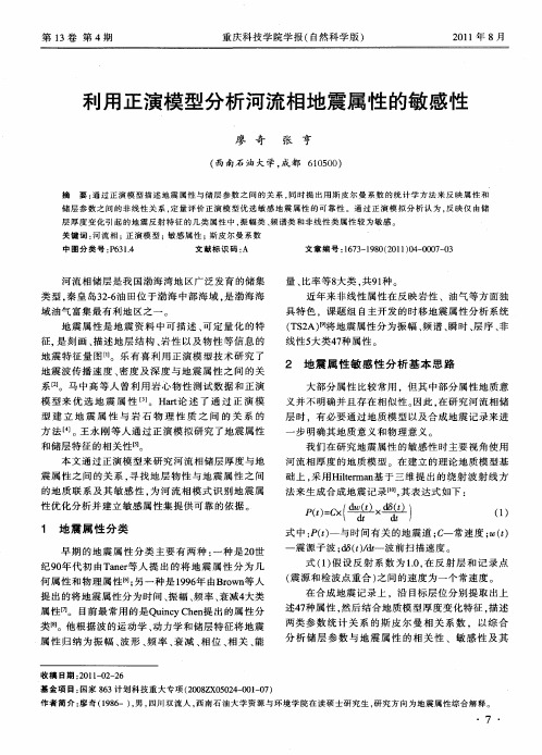 利用正演模型分析河流相地震属性的敏感性