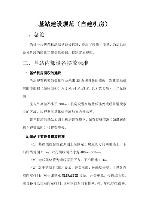 6、基站建设规范(自建机房)