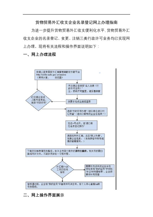 货物贸易外汇收支企业名录登记网上办理指南【模板】