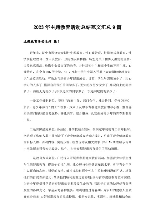 2023年主题教育活动总结范文汇总9篇_4