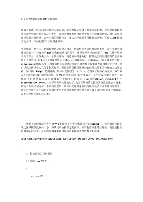 用VC编程实现BMP图像裁切