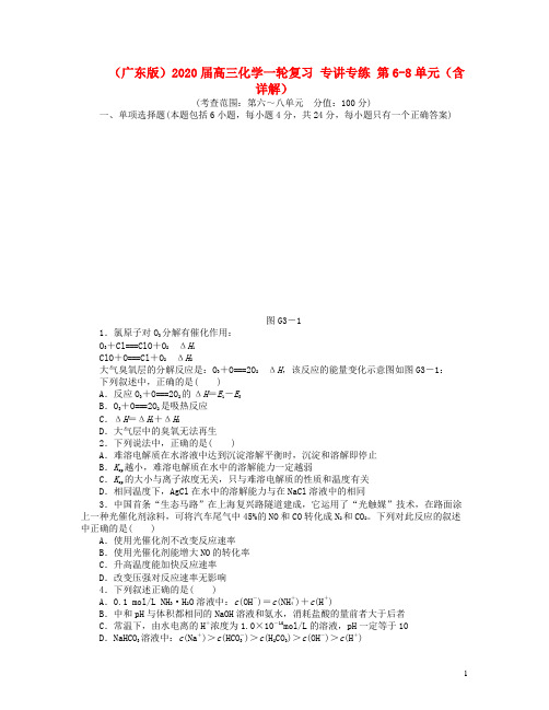 2020年高三化学一轮复习 专讲专练 第6-8单元(含详解)