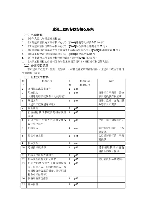 广州建设工程招标投标情况备案