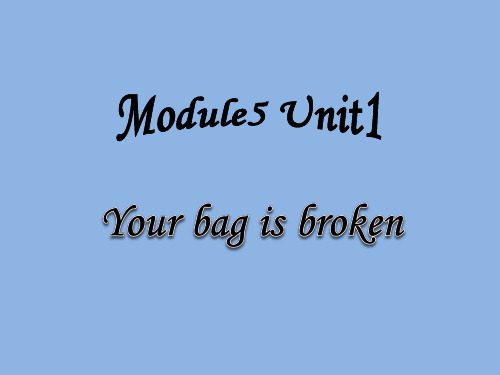 外研版(一起)五下Module 5 Unit 1《Your bag is broken》ppt课件