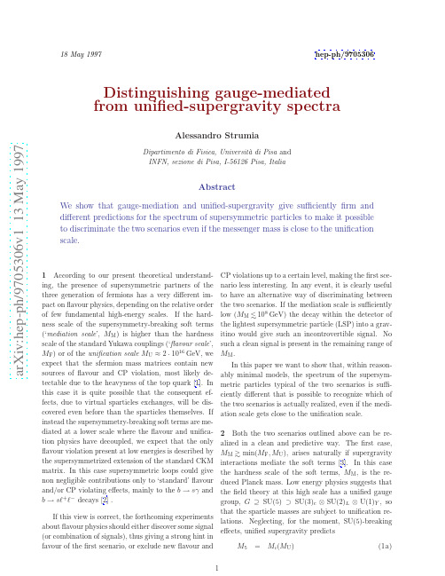 Distinguishing gauge-mediated from unified-supergravity spectra