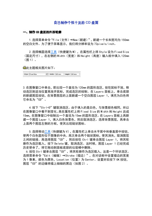 自己制作个性十足的CD盘面