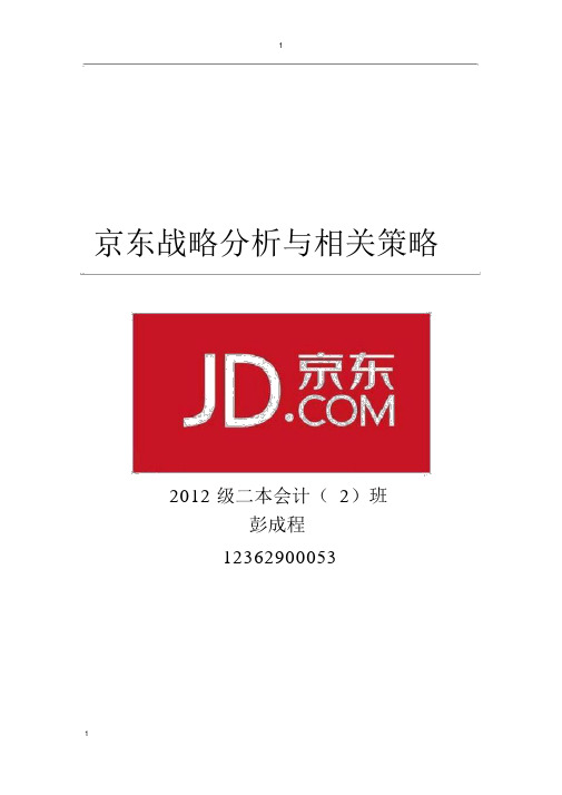 京东战略分析与相关策略(公司战略与风险管理)