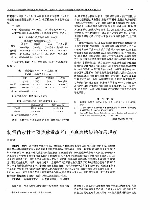 制霉菌素甘油预防危重患者口腔真菌感染的效果观察